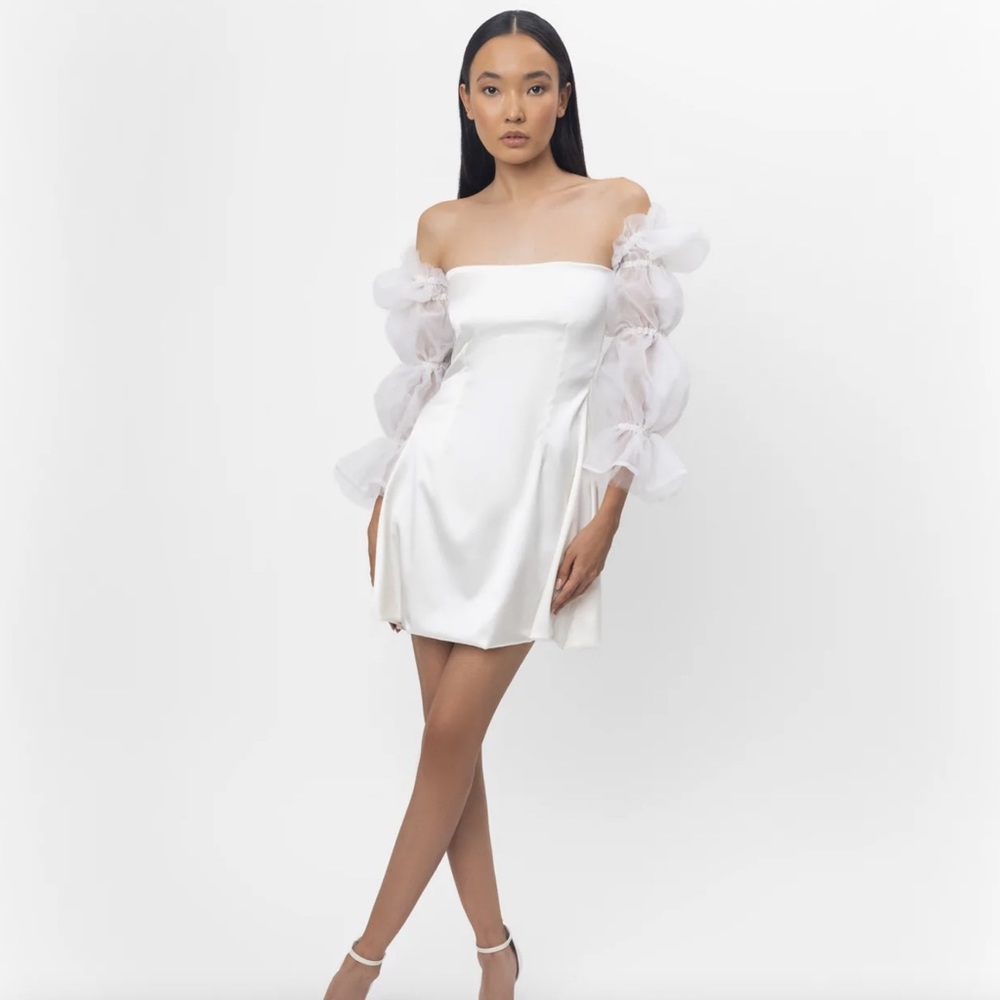 Lurelly White Cloud Silk Dress